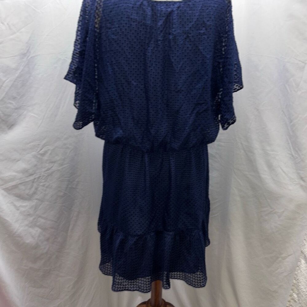 Trina Turk blue silk dress Mahalo Out of Office Indigo Blue XL ruffle - Picture 6 of 15